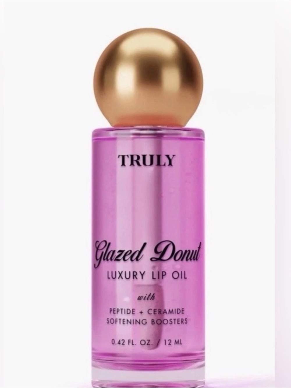 🆕 NWOB TRULY Glazed Donut Luxury Lip Oil Hydrating Clear Purple Peptide Ceramide